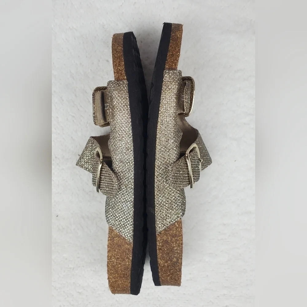 Sparkly Gold  Sonoma Women's slides footbed Size8.5‎ M